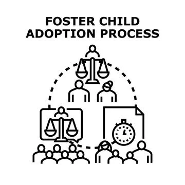 Foster child adoption process concept vector illustration Stock Illustration