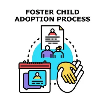 Foster child adoption process vector concept illustrating family building Ilustración de archivo