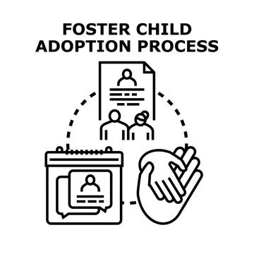 Foster child adoption process vector concept illustrating family building Ilustración de archivo