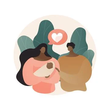 Foster parent abstract concept vector illustration. Stock Illustration