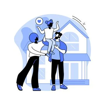 Foster parent abstract concept vector illustration. Stock Illustration