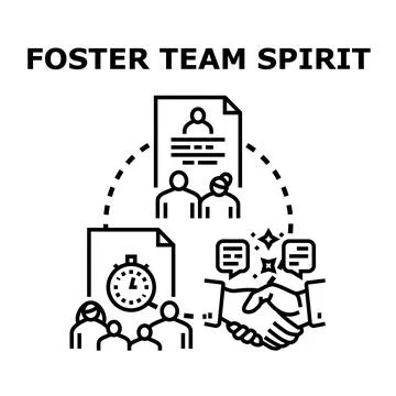 Foster team spirit concept creative strategy illustration Stock Illustration