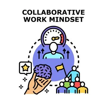 Fostering a collaborative work mindset for team growth Stock Illustration