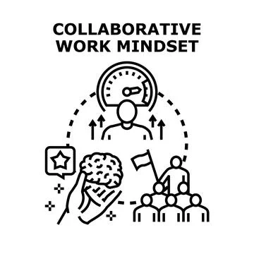 Fostering a collaborative work mindset for team growth Stock Illustration