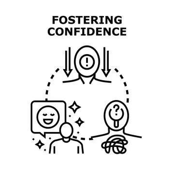 Fostering confidence and reducing doubt concept vector Stock Illustration