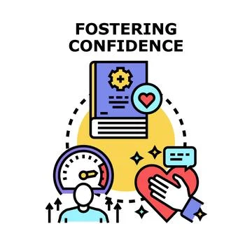 Fostering confidence development vector concept illustration Stock Illustration
