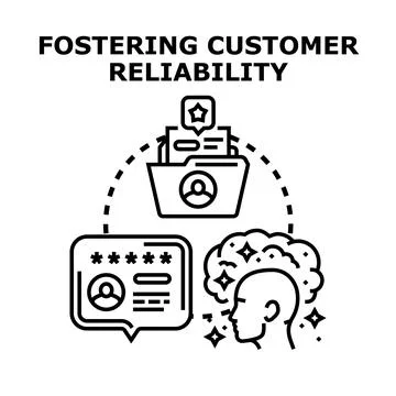 Fostering customer reliability concept building trust Stock Illustration