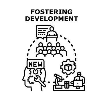 Fostering development, innovation, and learning processes Stock Illustration
