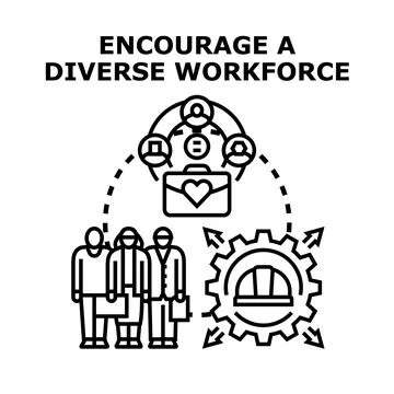 Fostering a diverse inclusive workforce with strong ethics Stock Illustration