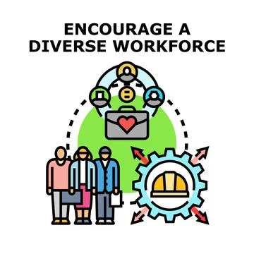 Fostering a diverse inclusive workforce with strong ethics Stock Illustration