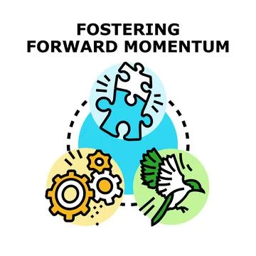 Fostering forward momentum concept vector illustration Stock Illustration