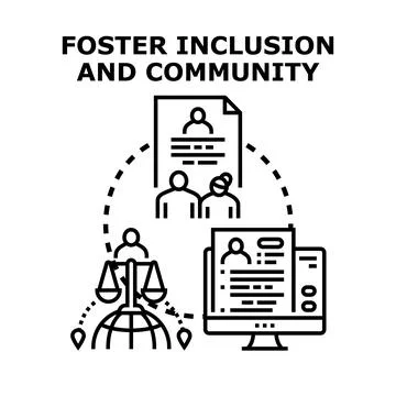Fostering inclusion, community, and equal opportunity at work Stock Illustration