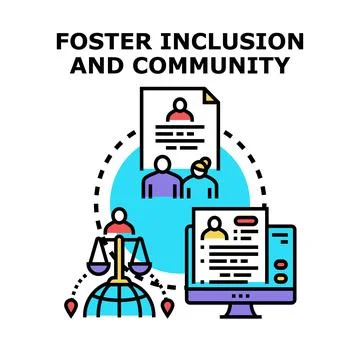 Fostering inclusion, community, and equal opportunity at work Ilustração Stock