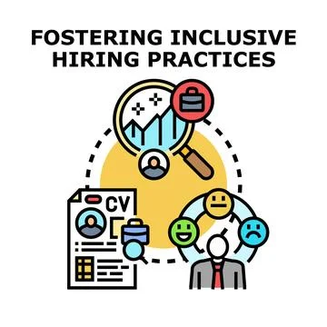 Fostering inclusive hiring practices for diverse workforce Stock Illustration