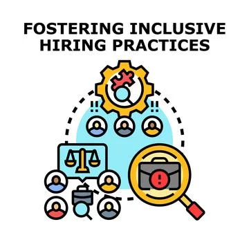 Fostering inclusive hiring practices for diverse workforce Stock Illustration