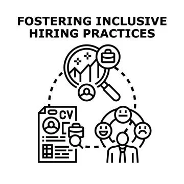 Fostering inclusive hiring practices for diverse workforce Stock Illustration
