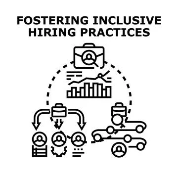 Fostering inclusive hiring practices vector concept Stock Illustration