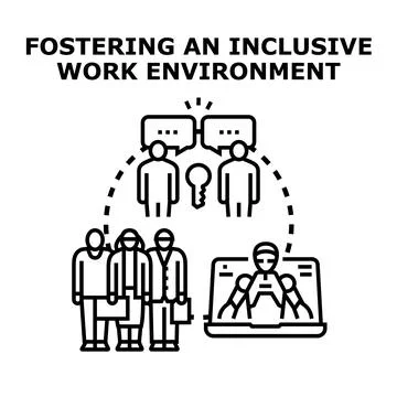 Fostering an inclusive work environment with diverse teams Ilustración de archivo