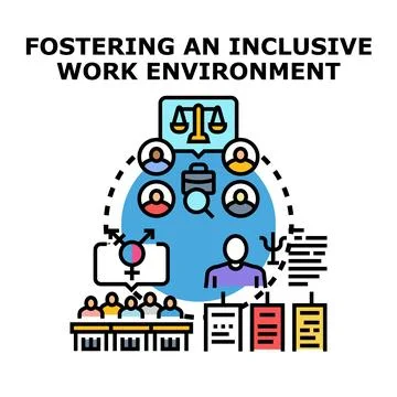 Fostering an inclusive work environment with diversity Stock Illustration