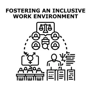 Fostering an inclusive work environment with diversity Illustrazione stock