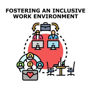 Fostering inclusive work environment for successful team collaboration Ilustración de archivo