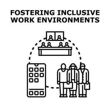 Fostering inclusive work environments with remote teams Stock Illustration