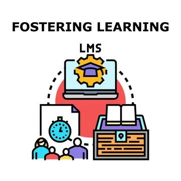 Fostering learning management system concept illustration Stockillustratie
