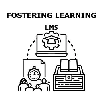 Fostering learning management system concept illustration Stock Illustration