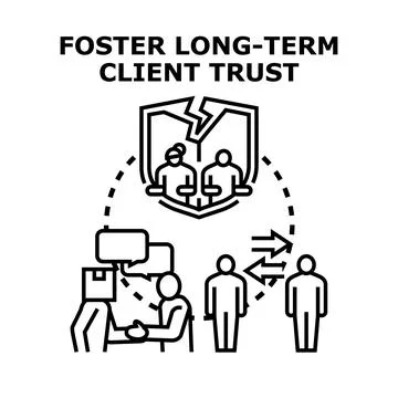 Fostering long term business client trust and relationship Stock Illustration