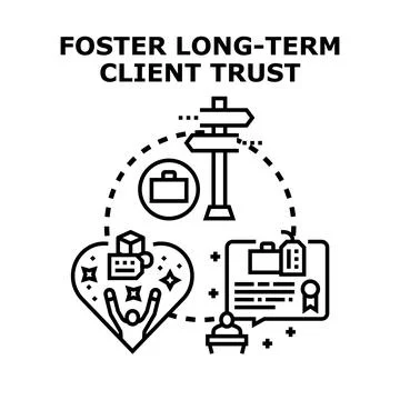 Fostering long term client trust concept vector illustration Stock Illustration