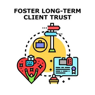 Fostering long term client trust concept vector illustration Stock Illustration
