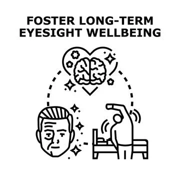 Fostering long term eyesight and brain wellbeing concept Illustrazione stock