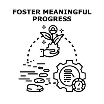 Fostering meaningful progress and development towards success Stock Illustration