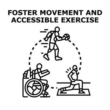 Fostering movement and accessible exercise for all Ilustración de archivo