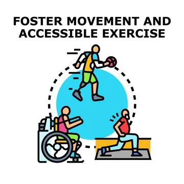 Fostering movement and accessible exercise for all Ilustración de archivo
