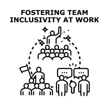 Fostering team inclusivity at work concept vector Stock Illustration
