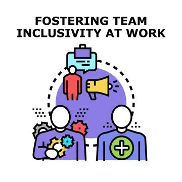 Fostering team inclusivity at work concept Stock Illustration