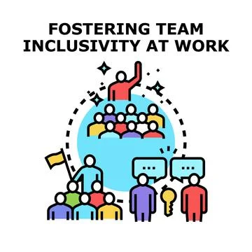 Fostering team inclusivity at work concept vector Stock Illustration