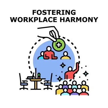 Fostering team unity promoting business cooperation system Stockillustratie
