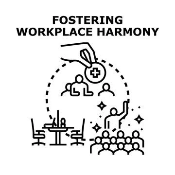 Fostering team unity promoting business cooperation system Stockillustratie