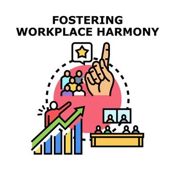 Fostering workplace harmony, success and collaboration concept Stock Illustration