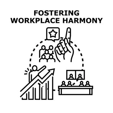 Fostering workplace harmony, success and collaboration concept Stock Illustration