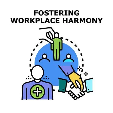 Fostering workplace harmony unity and collaboration concept Stock Illustration