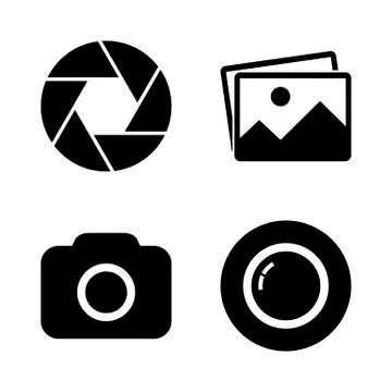 Foto camera icon set Stock-Illustration