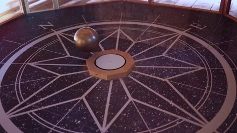Foucault Pendulum, Experiment to Demonstrate the Rotation of the Earth. Stock Footage 171814403