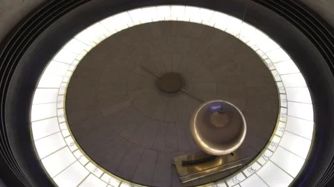 Foucault Pendulum In Griffith Observatory At Los Angeles. Slow motion. Stock Footage 150748961