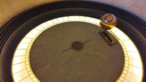 The Foucault pendulum is located at Griffith Observatory. Stock Footage 338029899