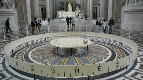 Foucault pendulum in Pantheon in Paris 2 Stock Footage 12598264