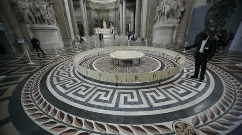 Foucault pendulum in Pantheon, Paris Stock Footage 12571851