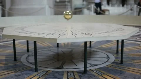 Foucault pendulum in Pantheon, Paris Stock Footage 12571939